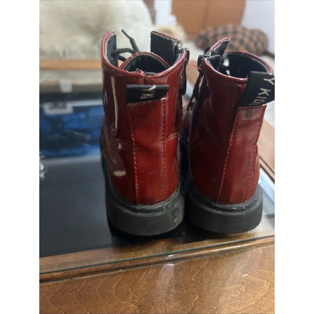 Toddler ‎ Combat Boots with Zipper Maroon size 12